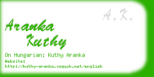 aranka kuthy business card